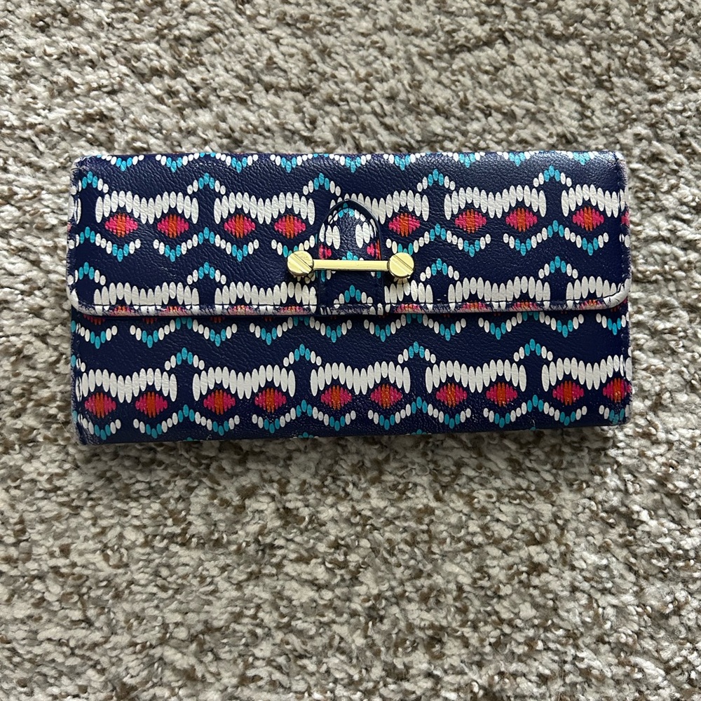 Stylish Blue Patterned Women's Clutch